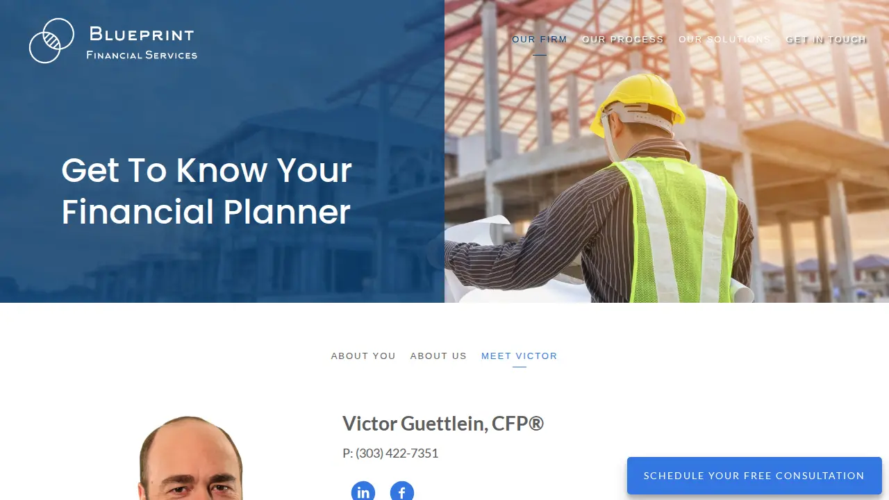 Blueprint Financial Services - Financial Advisor - Investment Advisor page