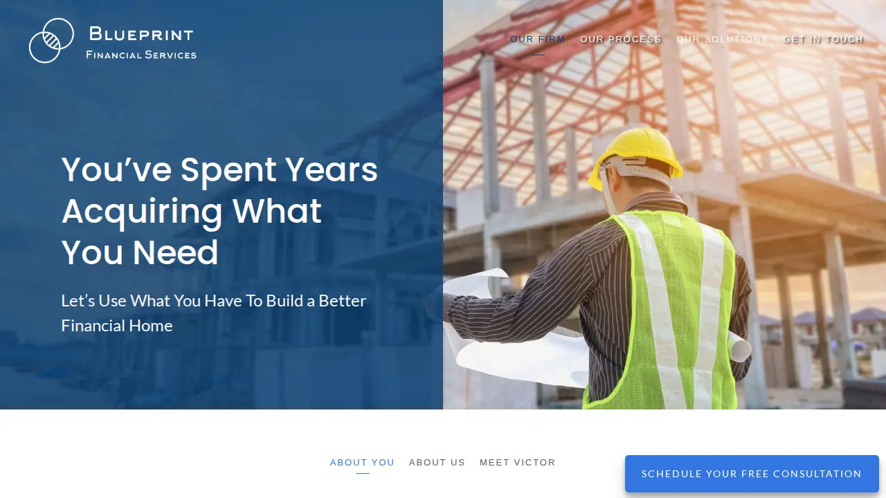 Blueprint Financial Services - Financial Advisor - Investment Advisor page
