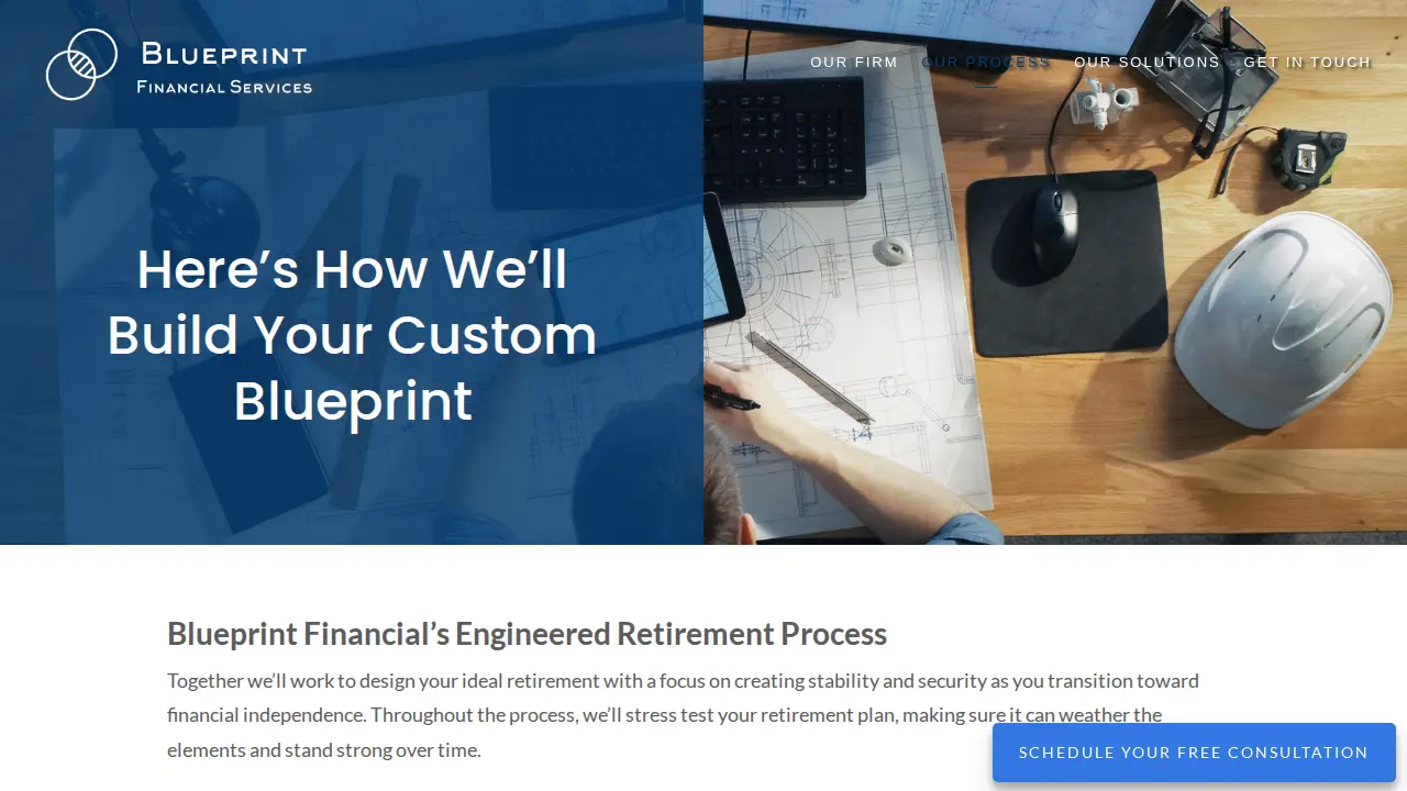 Blueprint Financial Services - Financial Advisor - Investment Advisor page