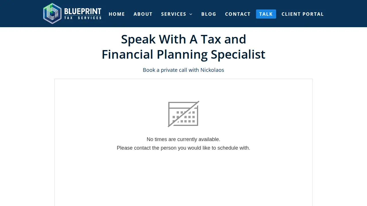 Blueprint Tax Services page