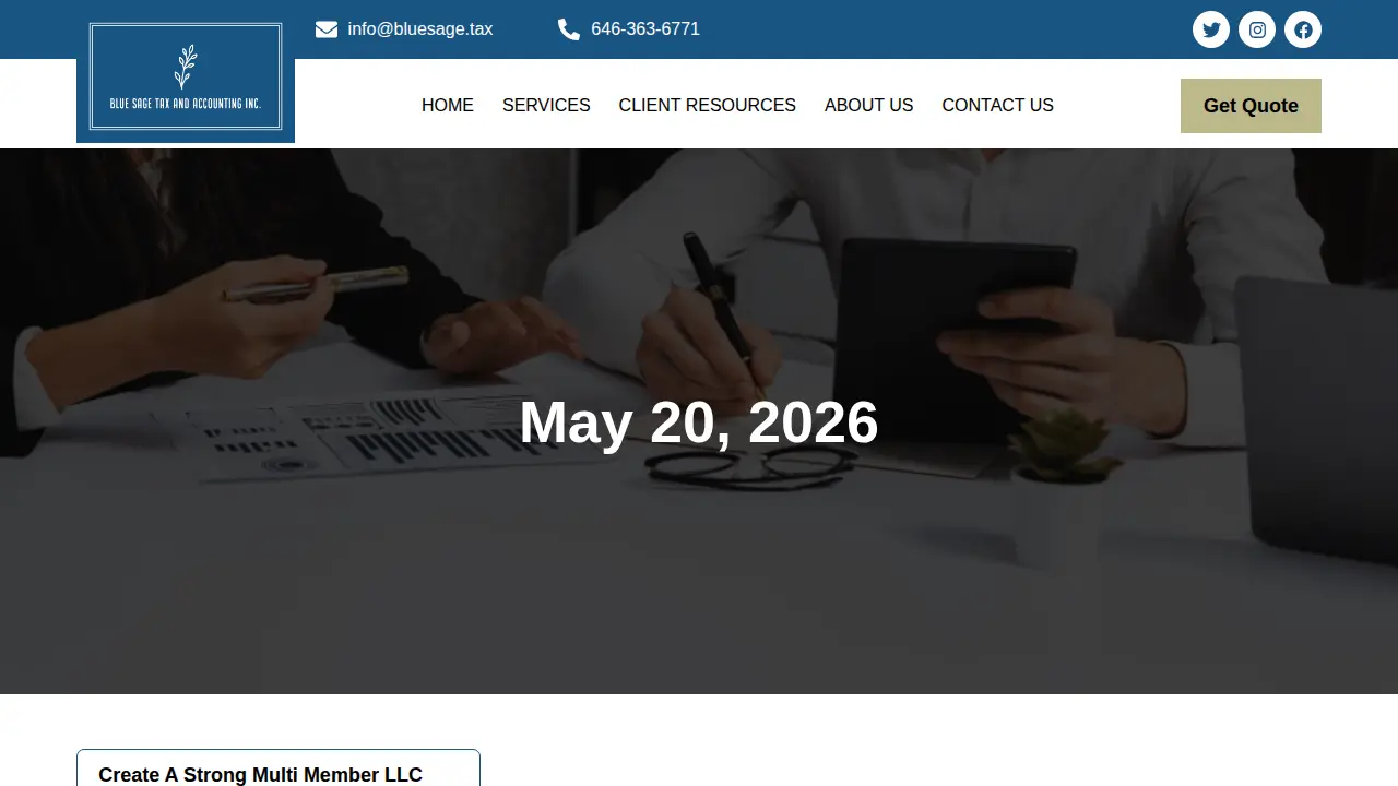 Blue Sage Tax and Accounting Inc. page