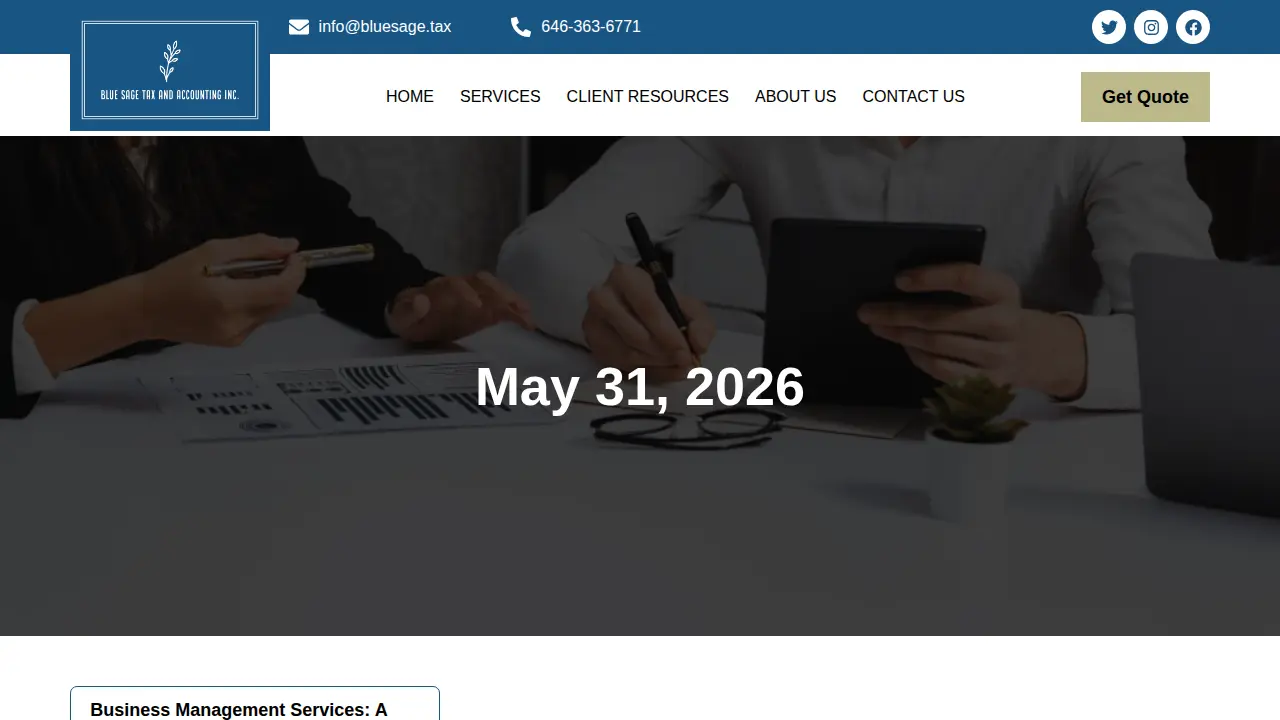 Blue Sage Tax and Accounting Inc. page