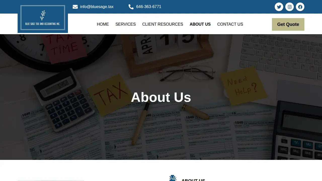 Blue Sage Tax and Accounting Inc. page