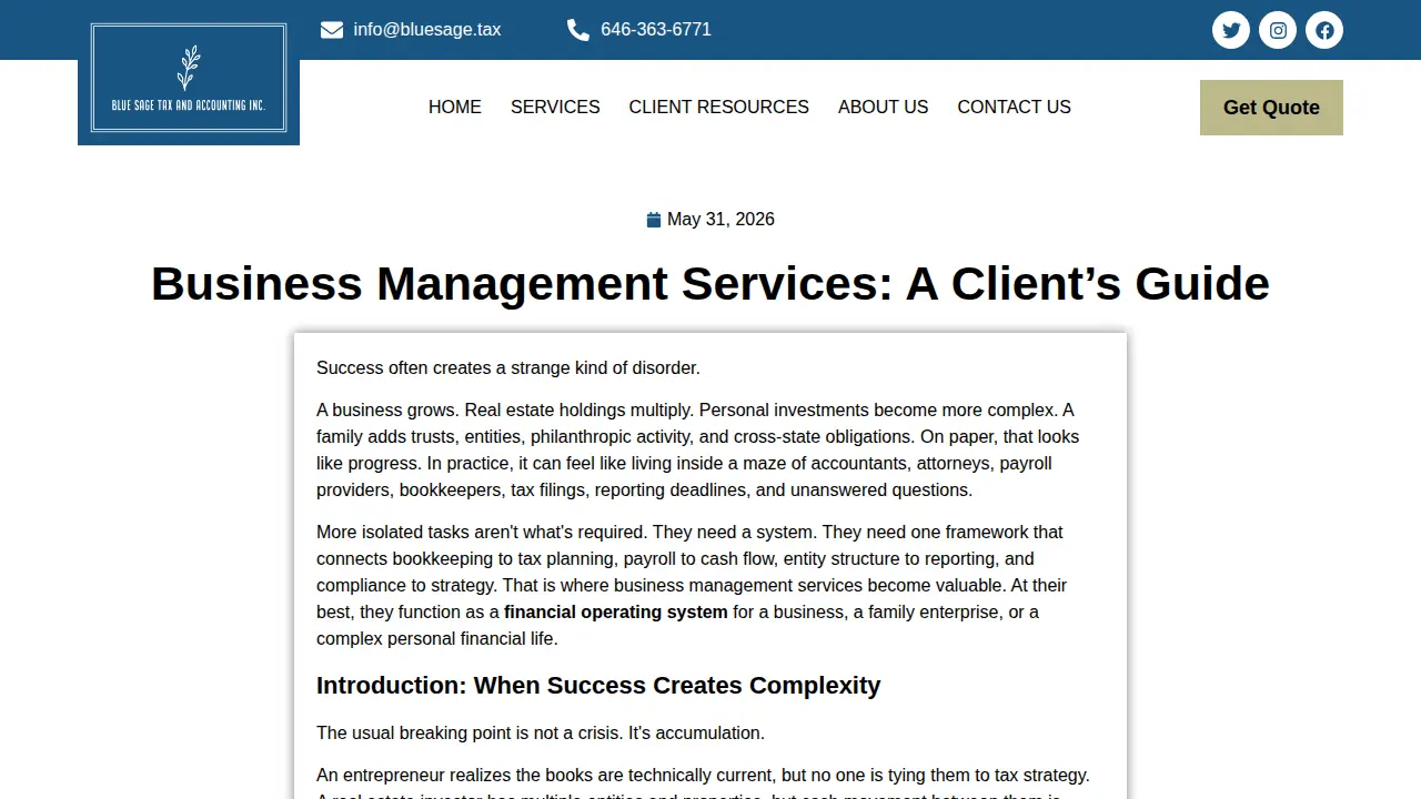 Blue Sage Tax and Accounting Inc. page