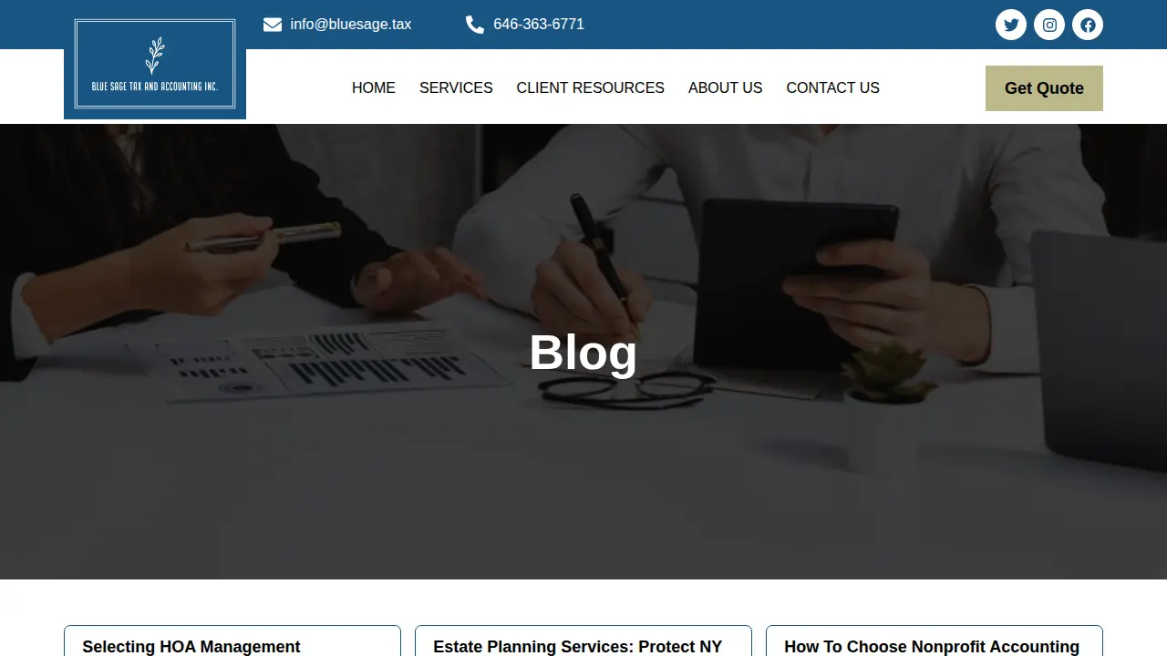 Blue Sage Tax and Accounting Inc. page