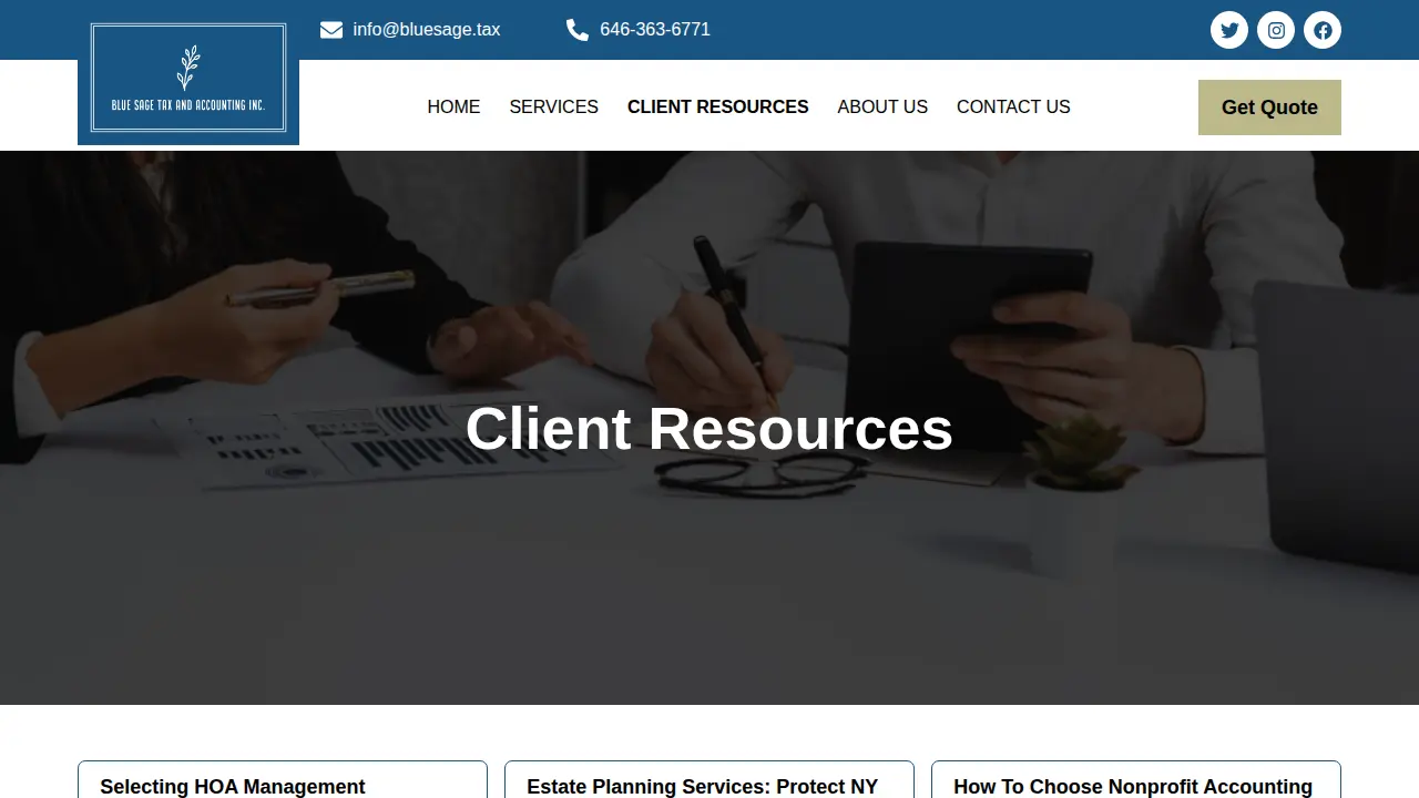 Blue Sage Tax and Accounting Inc. page