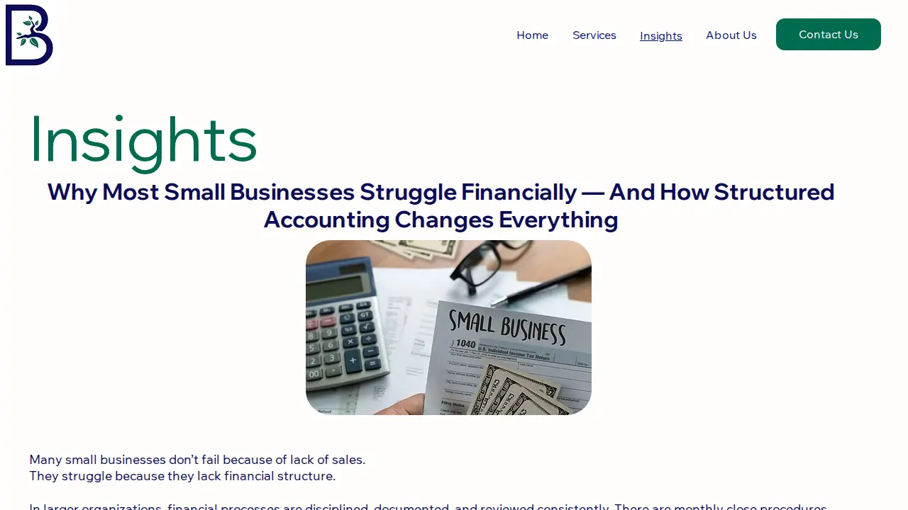 Bluetree Accounting page