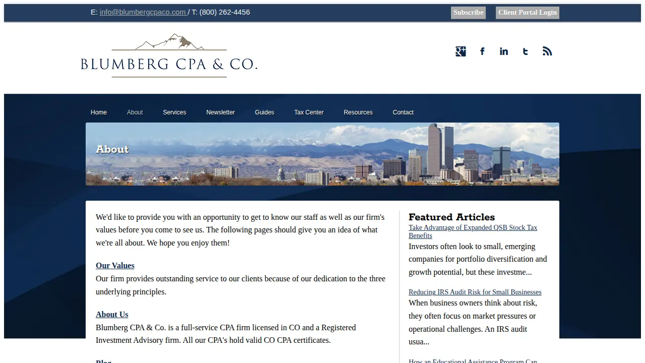 Blumberg CPA & Co page