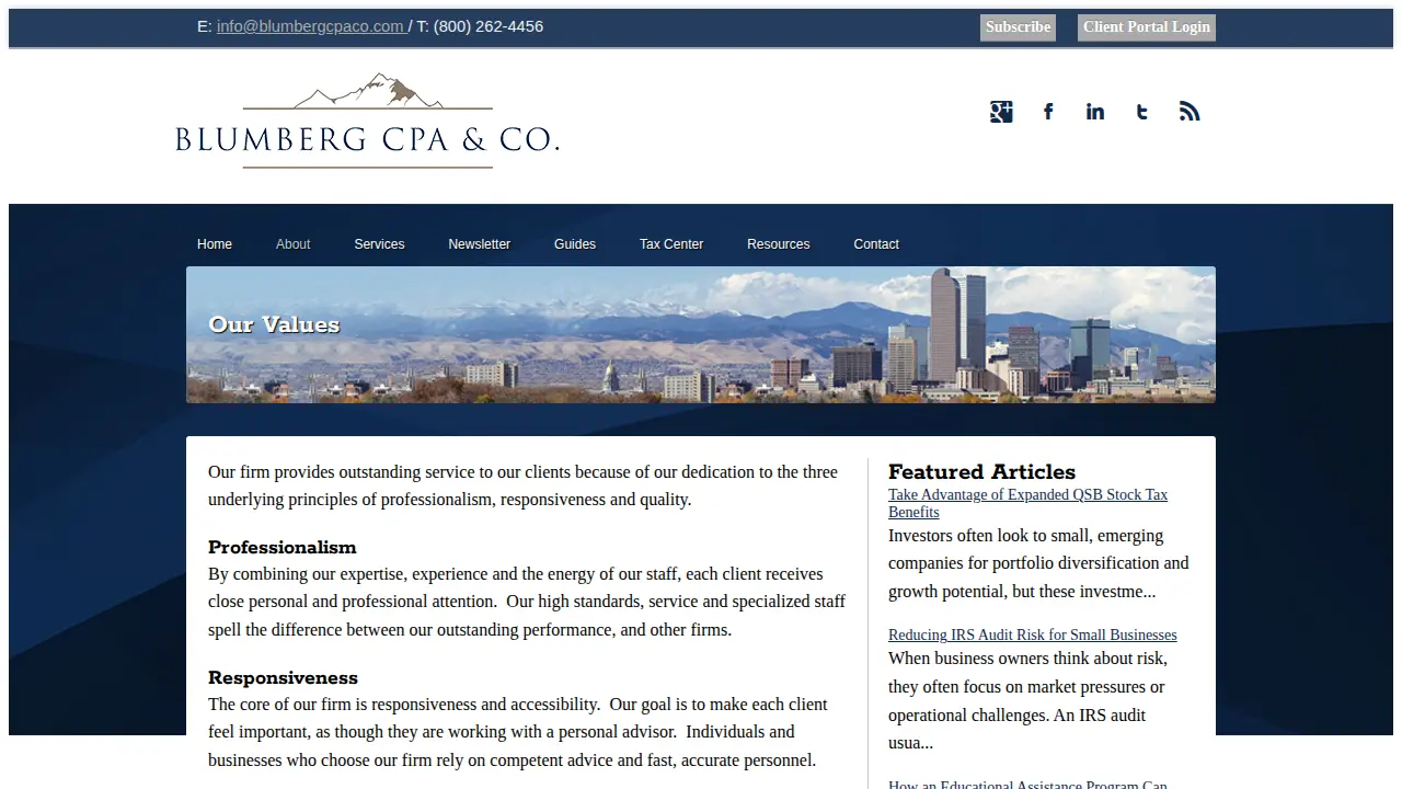Blumberg CPA & Co page