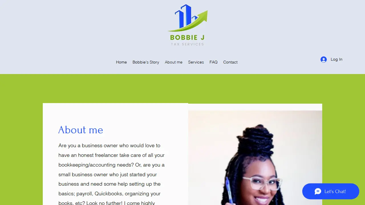 Bobbie J Tax Services page