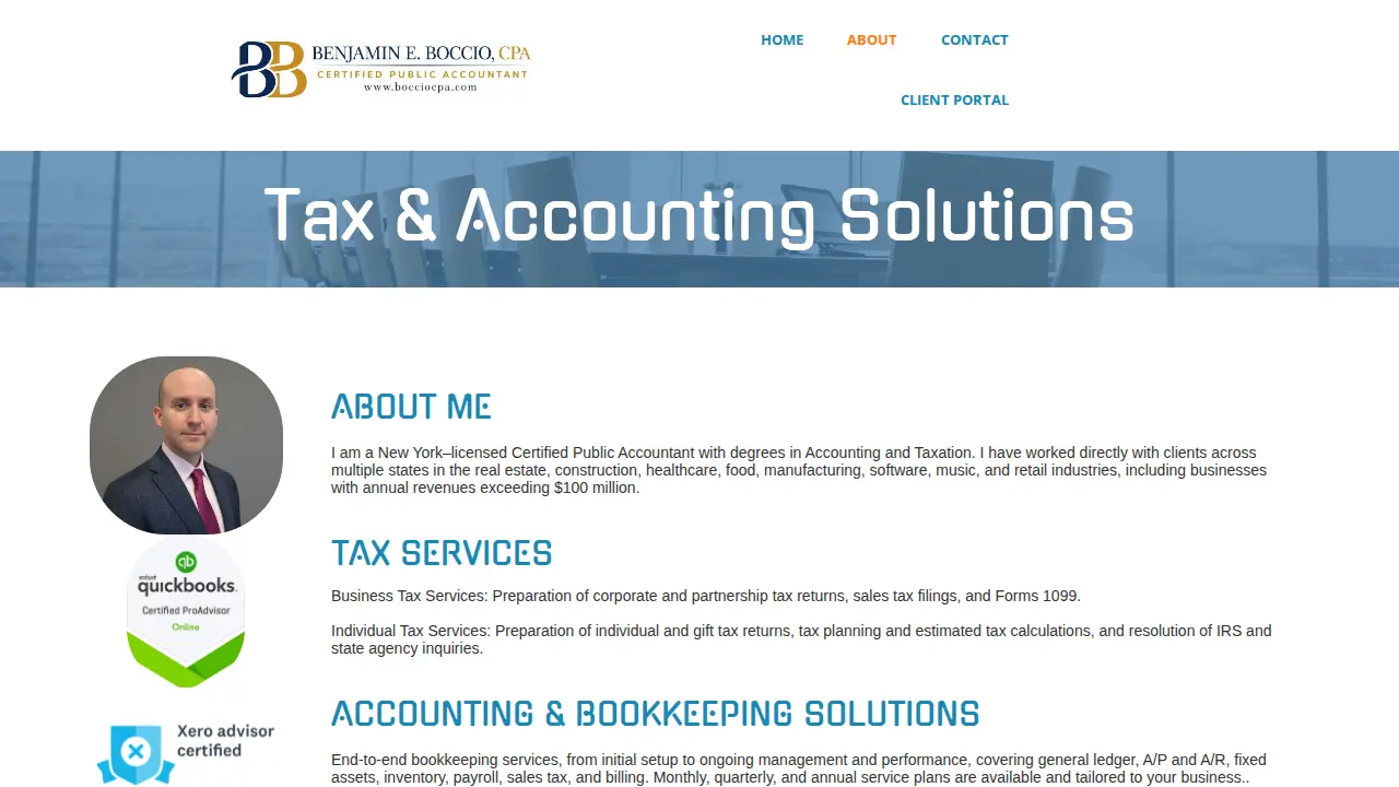 Benjamin E. Boccio, CPA page