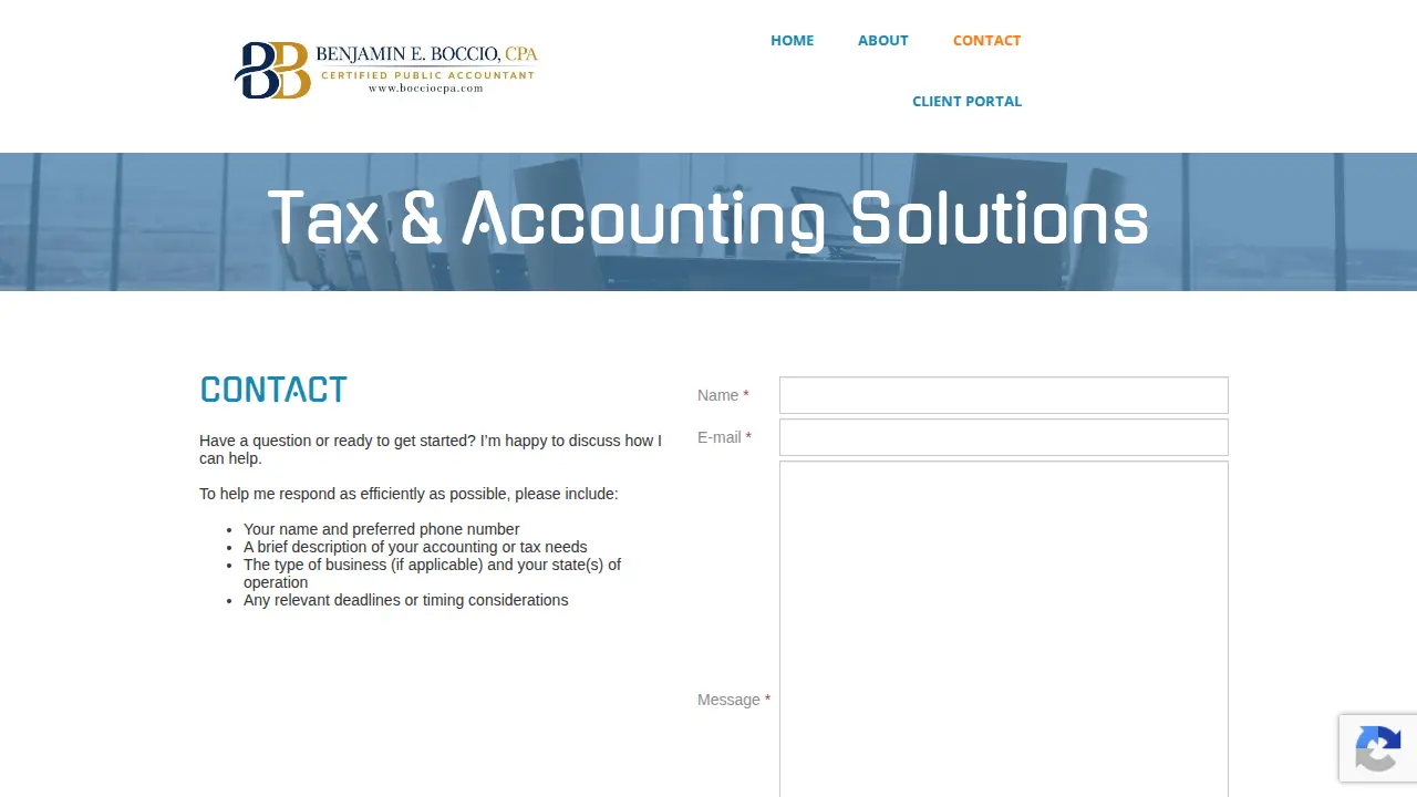 Benjamin E. Boccio, CPA page