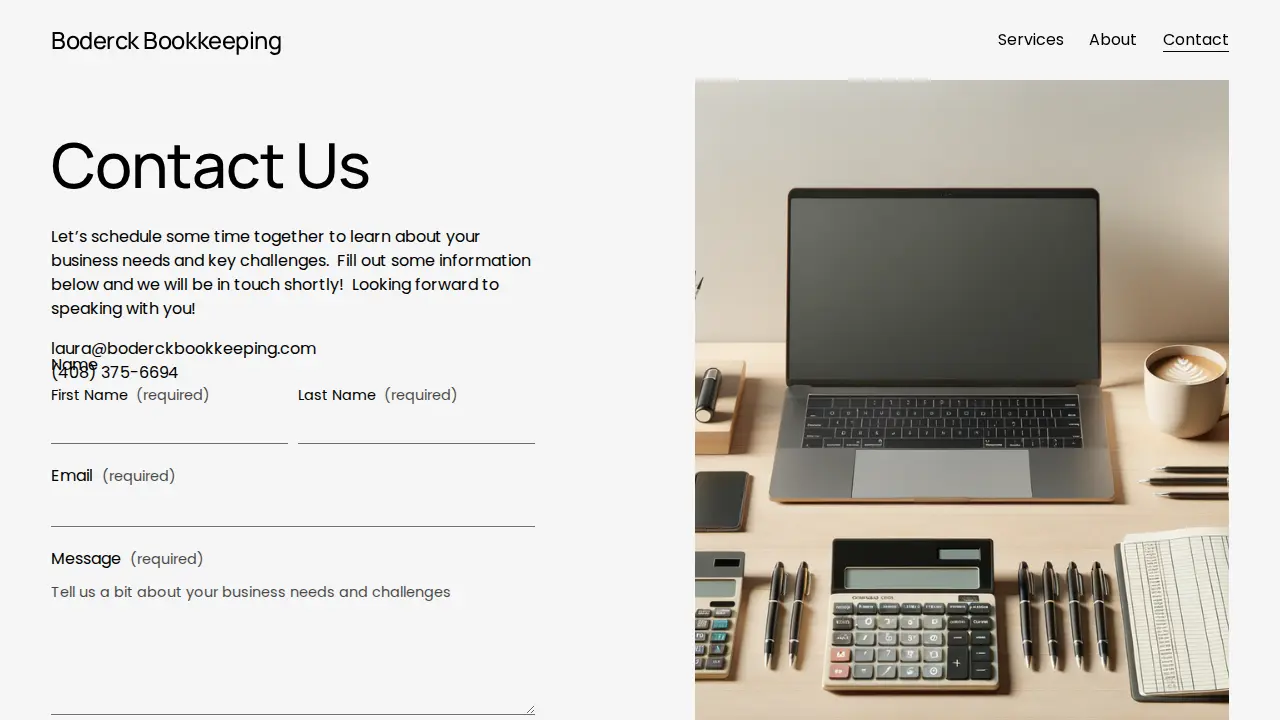 Boderck Bookkeeping page