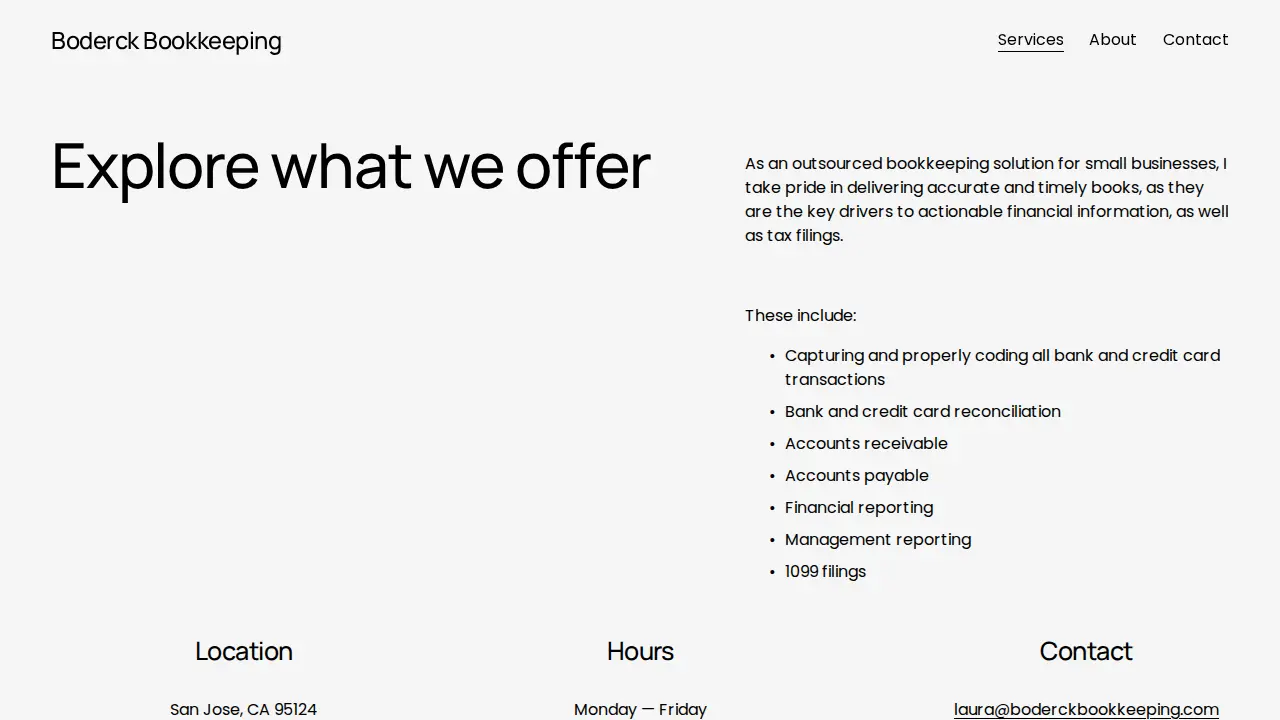 Boderck Bookkeeping page