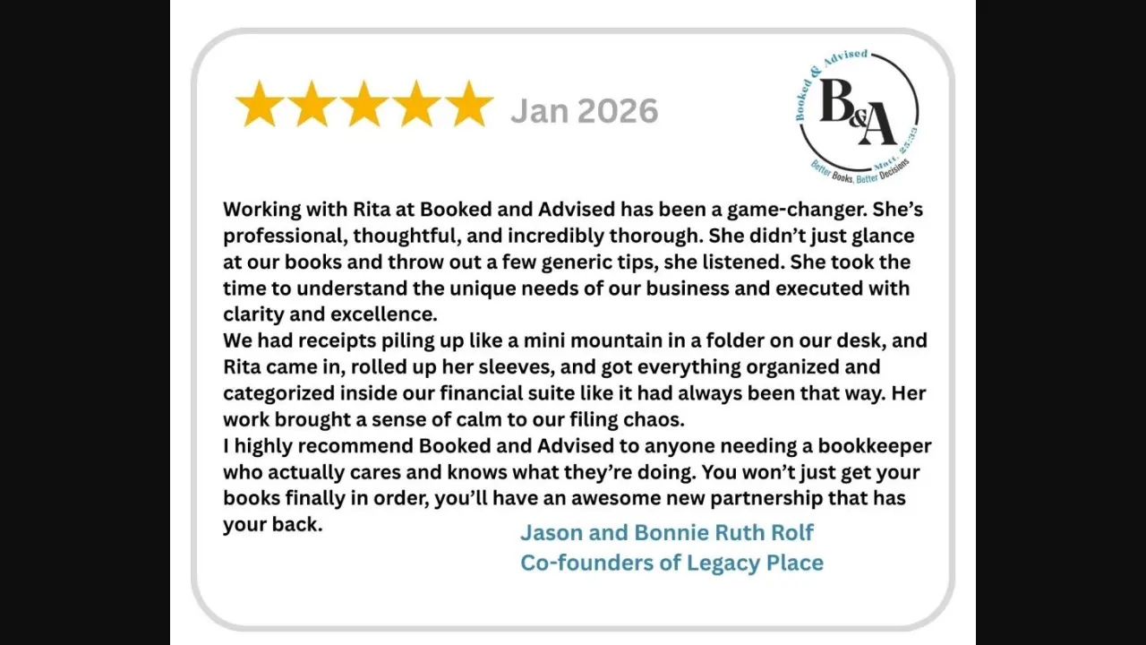 Booked & Advised page