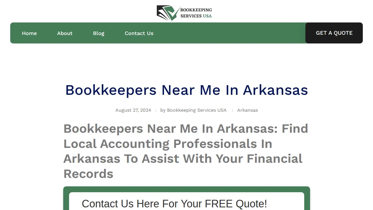 Bookkeeping Sevices USA page