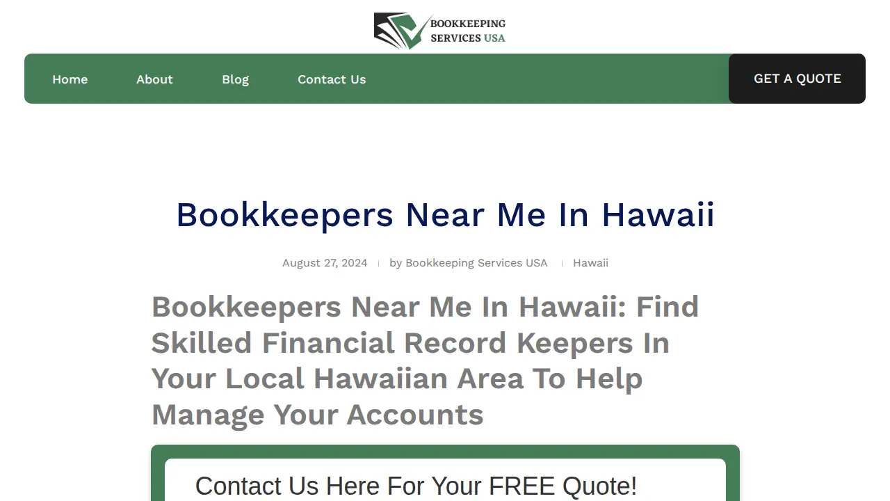 Bookkeeping Sevices USA page