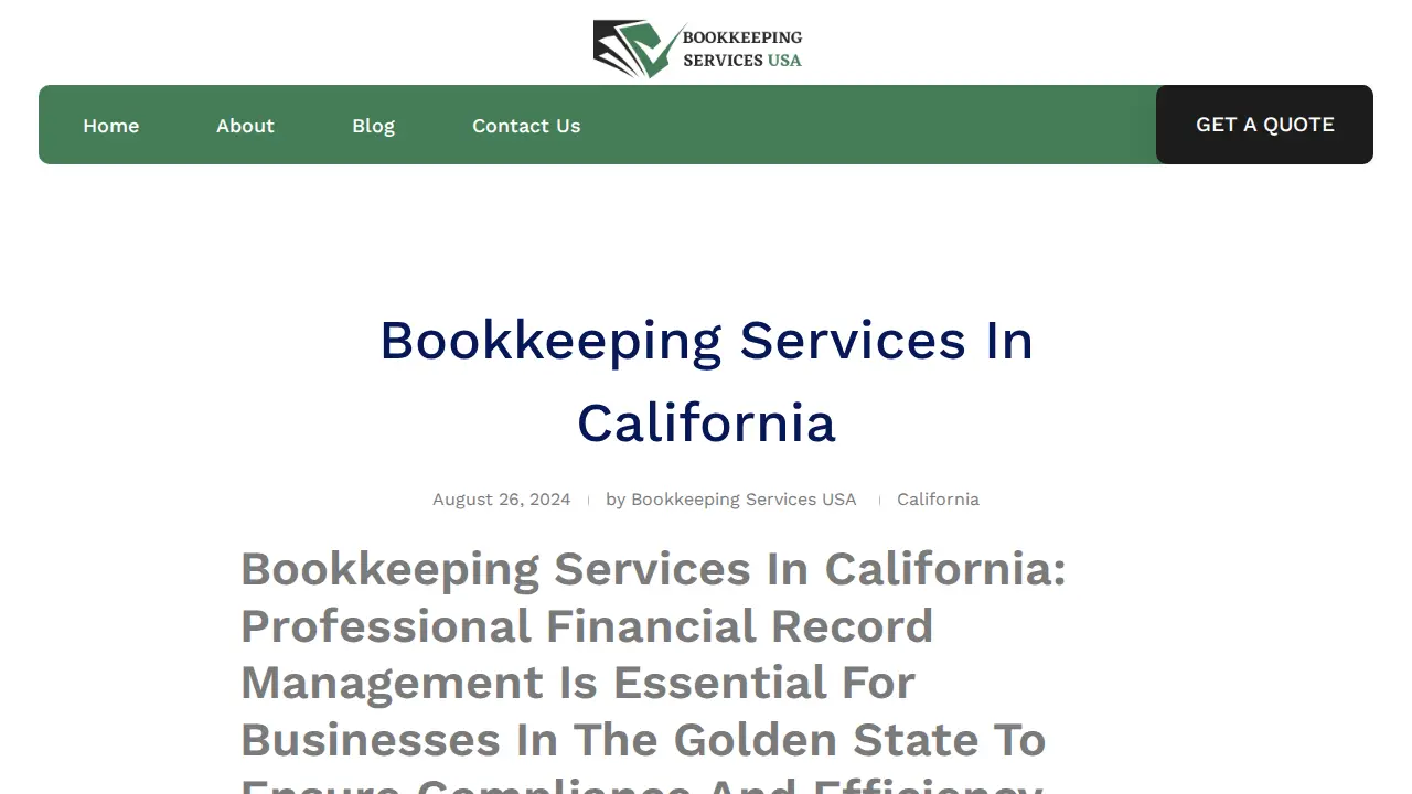 Bookkeeping Sevices USA page