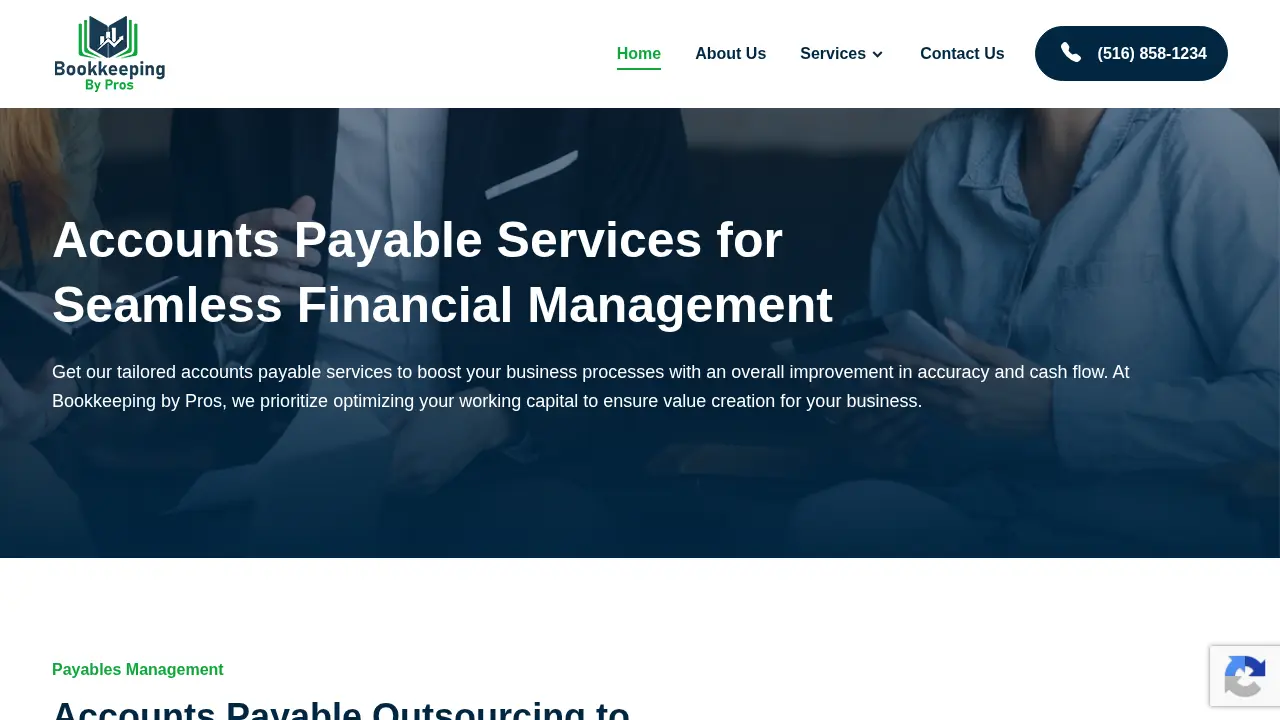 Bookkeeping By Pros page