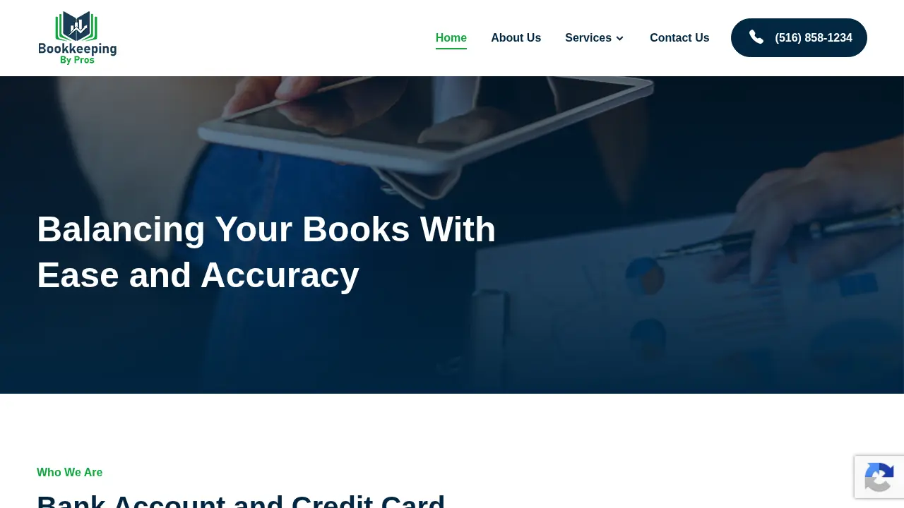 Bookkeeping By Pros page