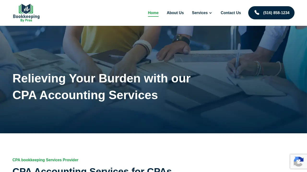 Bookkeeping By Pros page