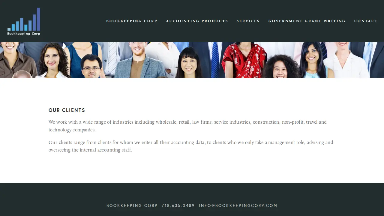 Bookkeeping Corp page