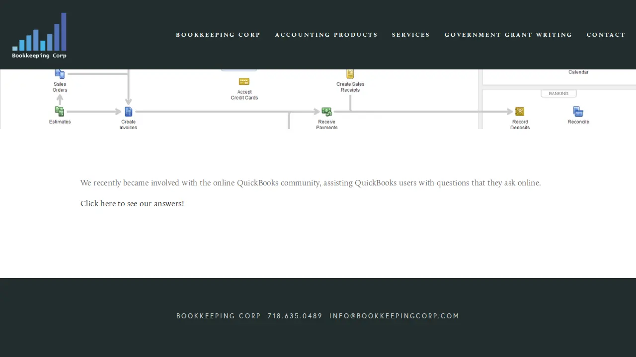 Bookkeeping Corp page