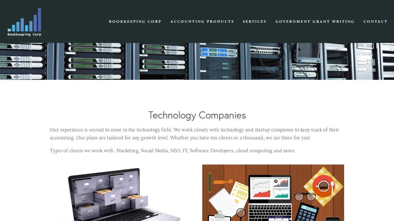 Bookkeeping Corp page