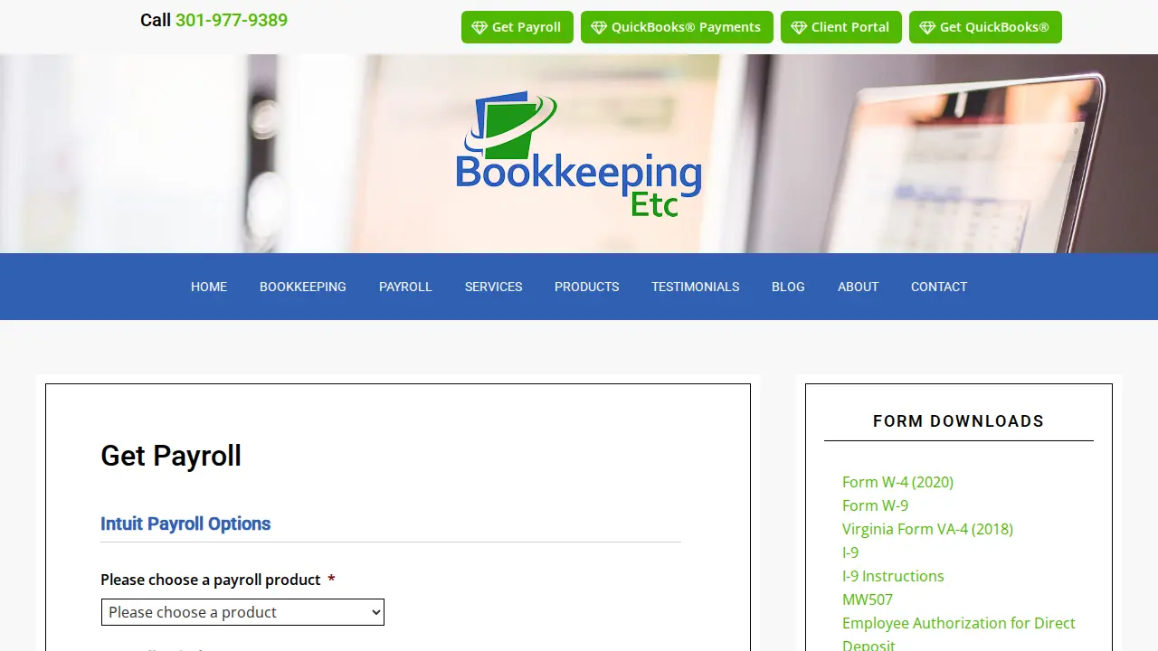 Bookkeeping Etc Inc page
