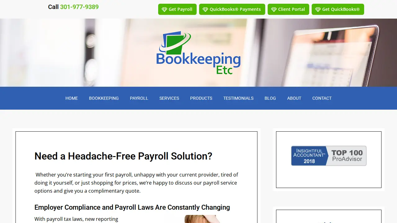 Bookkeeping Etc Inc page