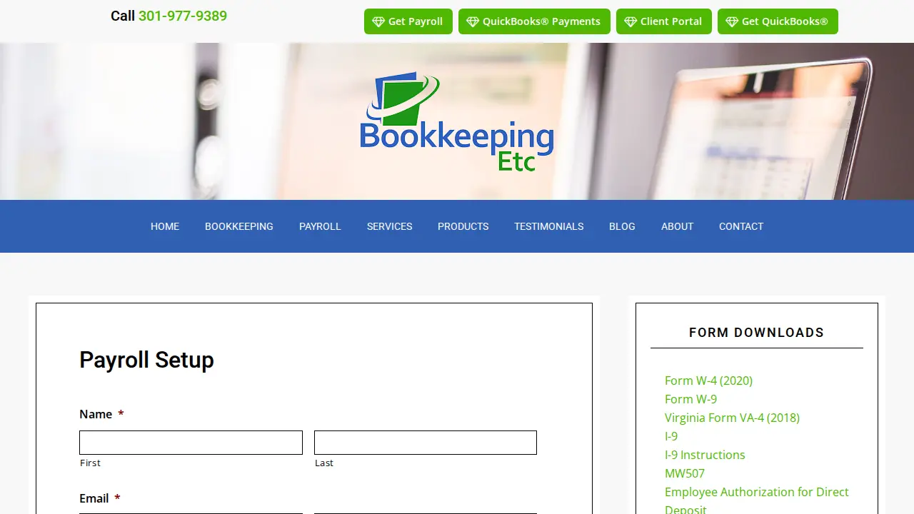 Bookkeeping Etc Inc page