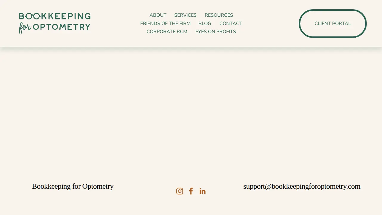 Bookkeeping for Optometry page