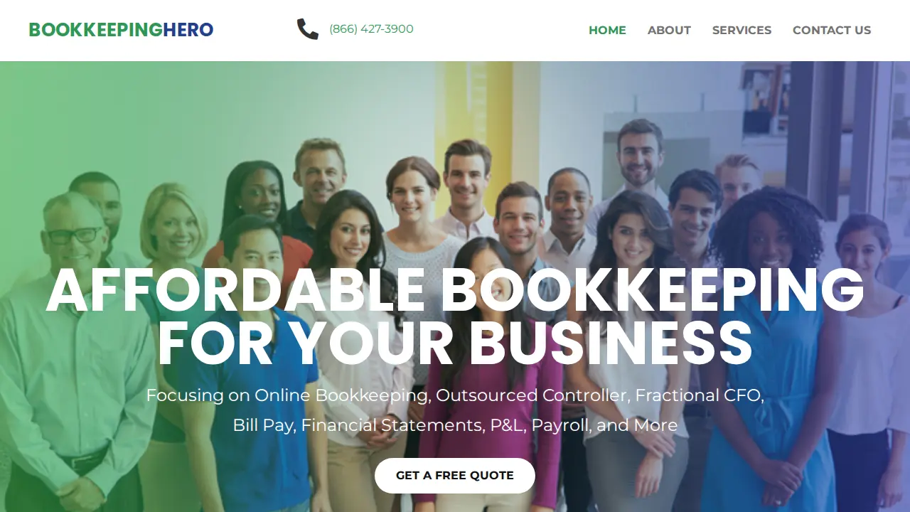 Bookkeeping Hero page