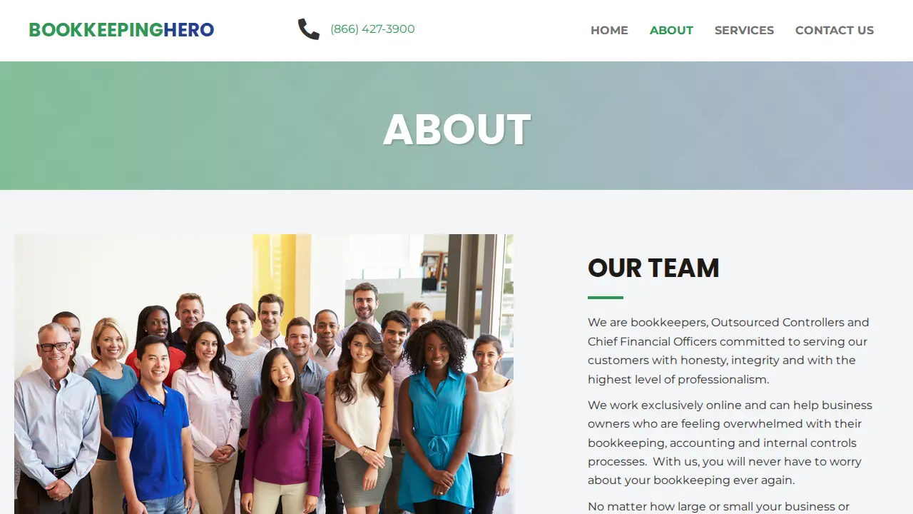 Bookkeeping Hero page