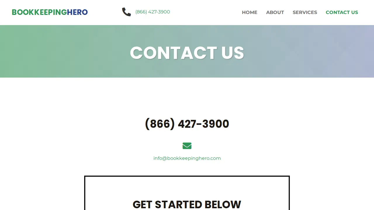 Bookkeeping Hero page