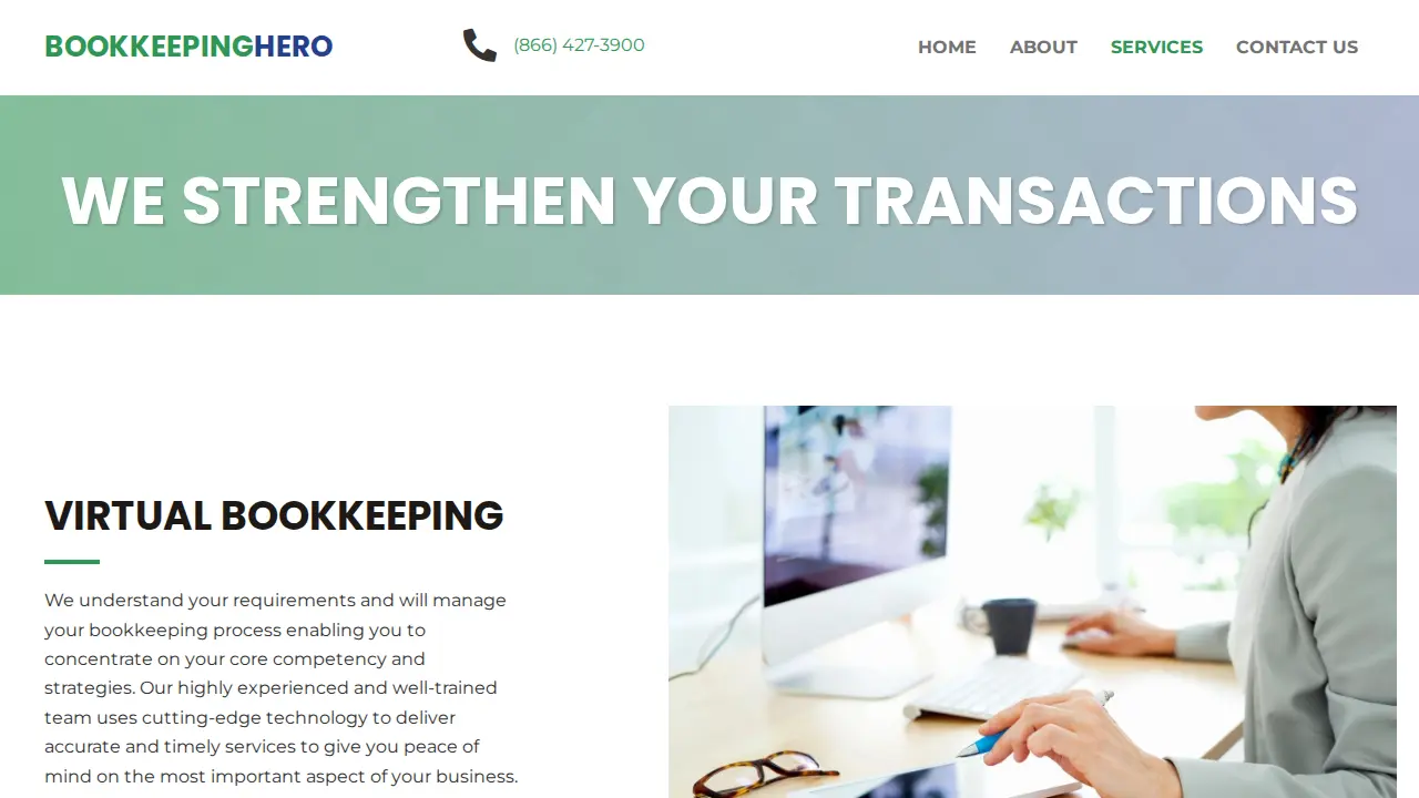 Bookkeeping Hero page