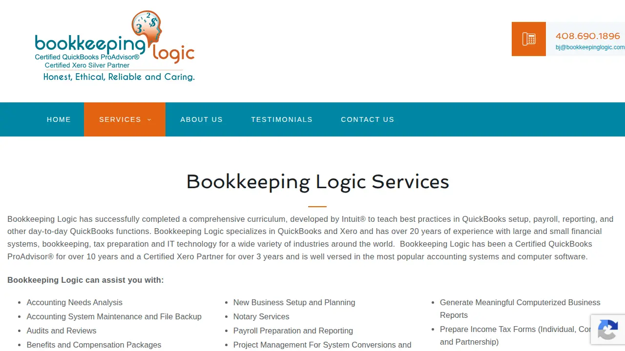 Bookkeeping Logic, Inc. page