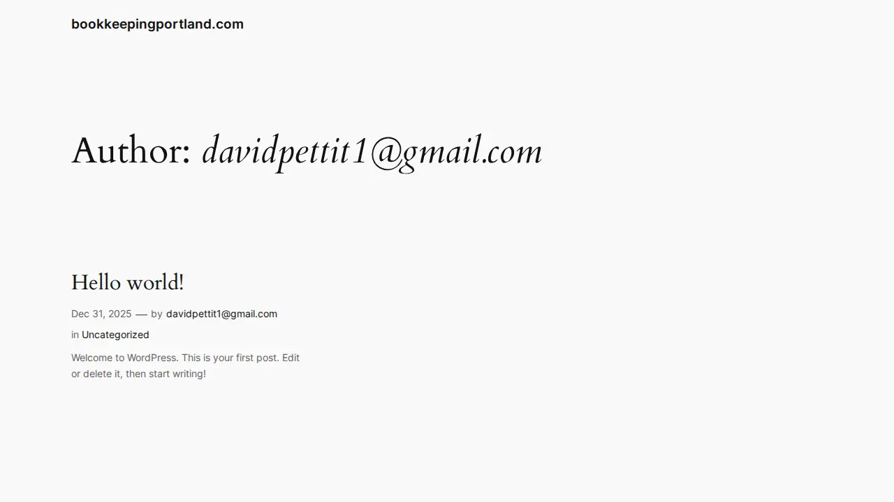 Bookkeeping Portland page