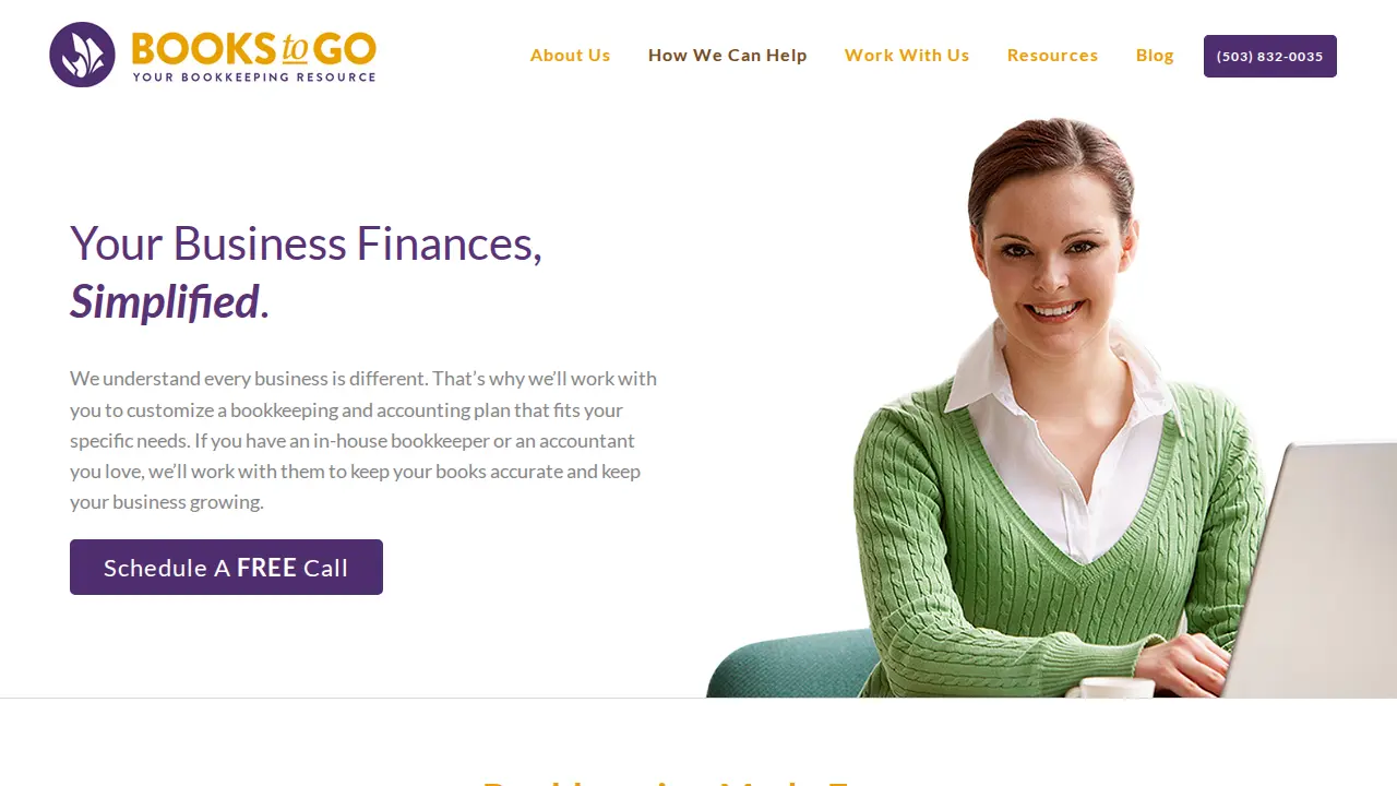 Books to Go Bookkeeping page