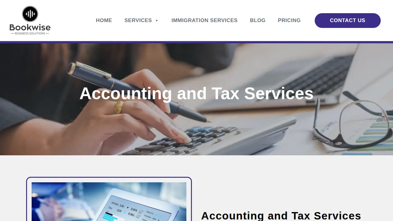 Bookwise Business Solutions page