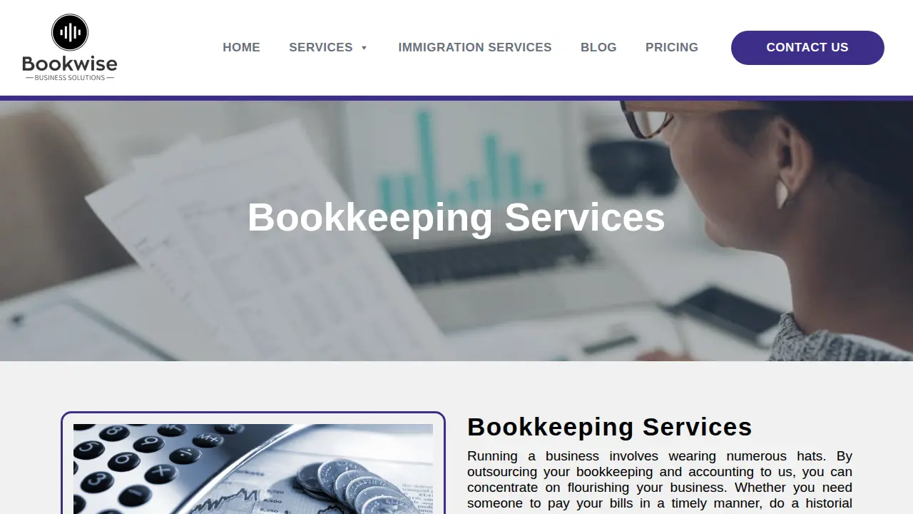Bookwise Business Solutions page