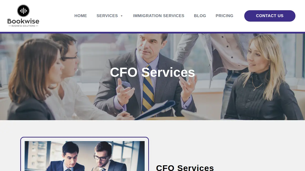 Bookwise Business Solutions page