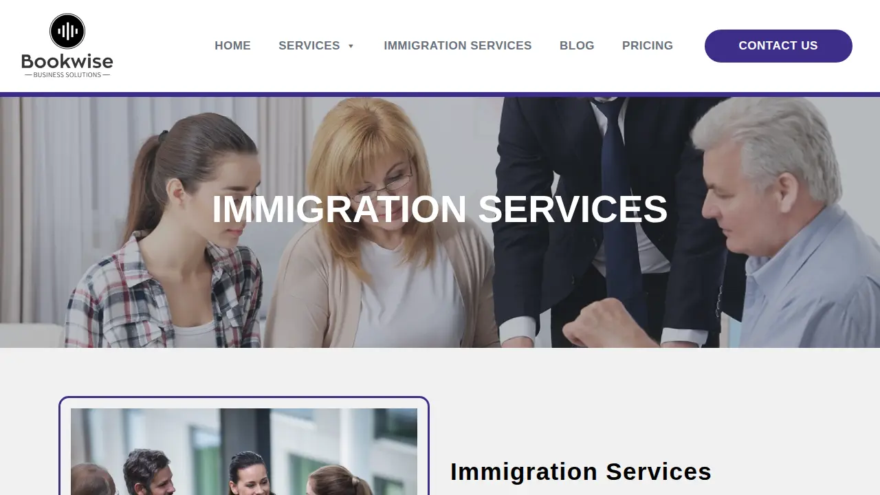Bookwise Business Solutions page