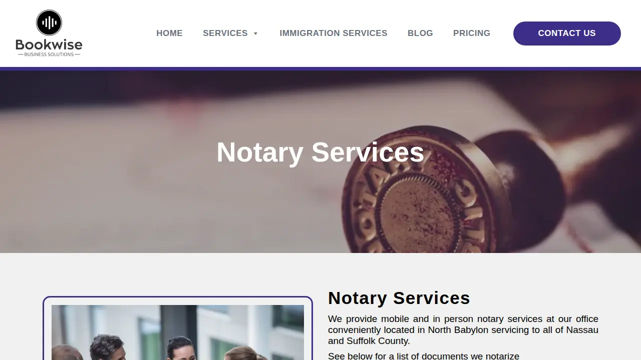 Bookwise Business Solutions page
