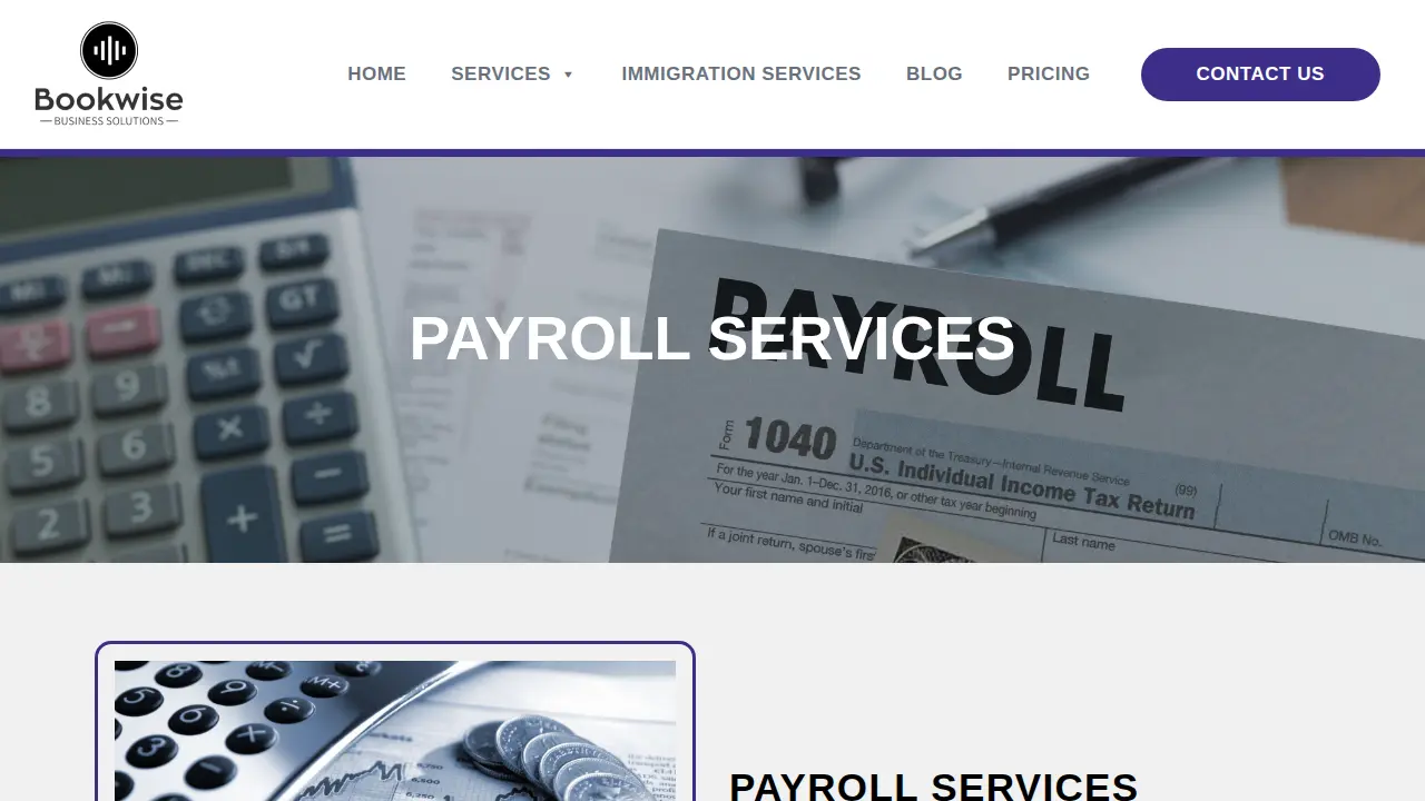 Bookwise Business Solutions page