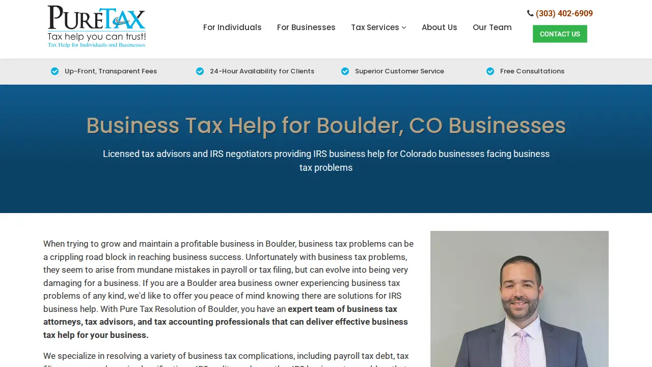 Colorado Pure Tax Resolution page
