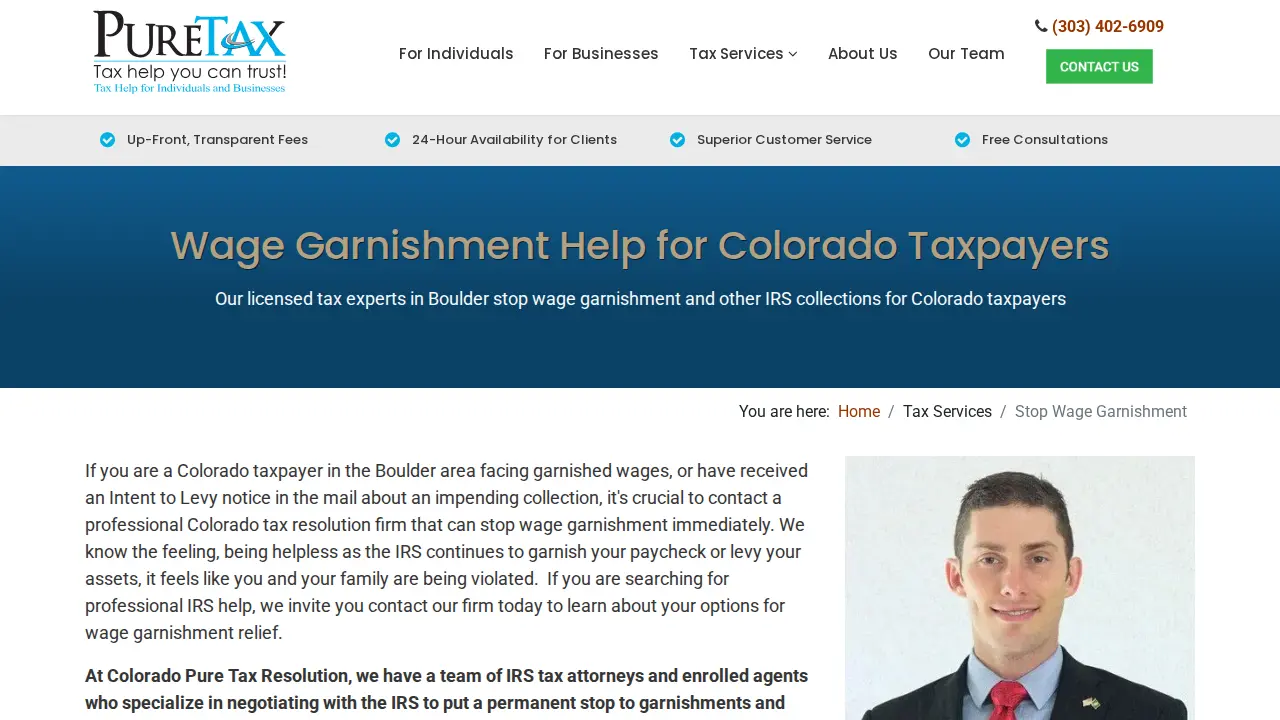 Colorado Pure Tax Resolution page