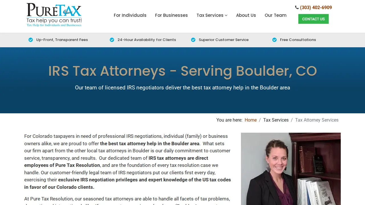 Colorado Pure Tax Resolution page