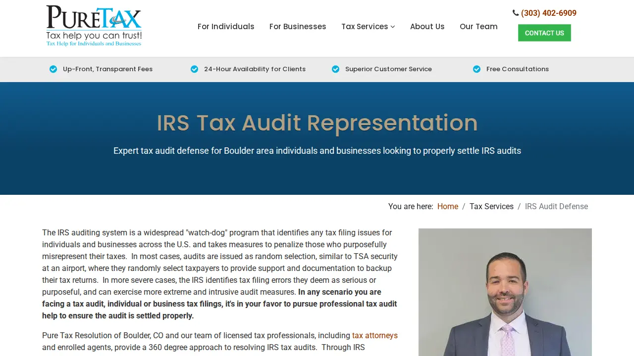 Colorado Pure Tax Resolution page