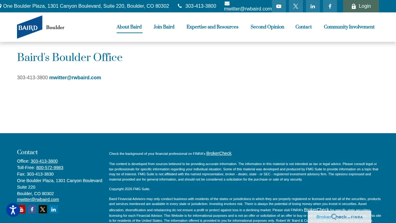 Baird Private Wealth Management page